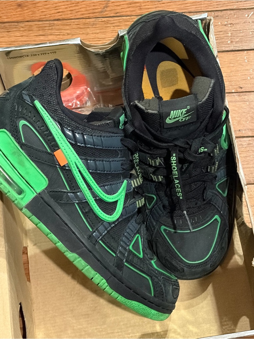 Nike Air Rubber Dunk x Off-White Low Green Strike - Size 7.5